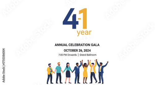 Celebratory Event, Gala, Grand Ballroom, Invitation, Formal, Inside, Annual Celebration of 4th Year Milestone