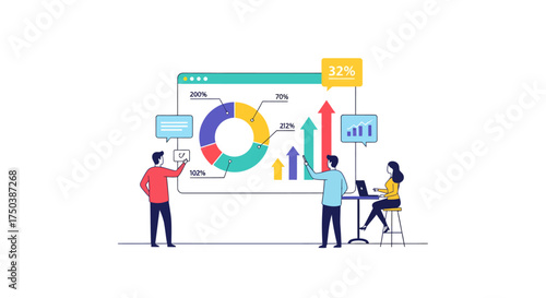 Business Growth Visualization in a Modern Office Environment