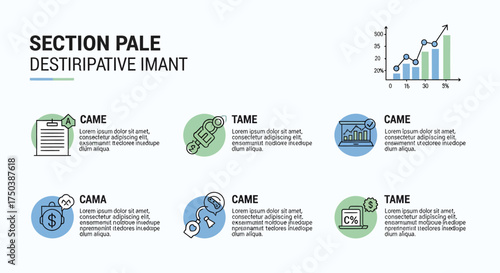 Business Growth Analysis, Financial Data, Modern Office, Infographic Design, Corporate Environment, Aerial View, Strategic Insights