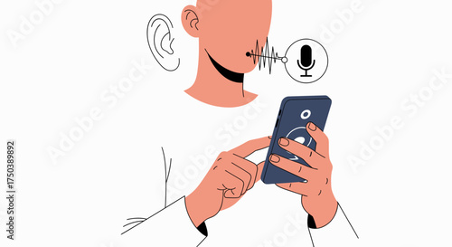 Voice Communication and Mobile Technology A Vector Illustration Demonstrating Audio Input and Output