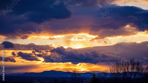 Summer Skies: Dramatic Sunrises, Sunset Hues (Red, Orange, Yellow) & Cloudscapes Over Mountain Horizons