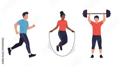 Running, Jumping Rope, Weightlifting in an Active Lifestyle Environment
