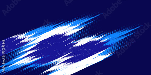 Vibrant Blue and Purple Brush Texture Halftone Effect Grunge Sports Background for Dynamic Banner or Poster Design with Energetic and Active Atmosphere
