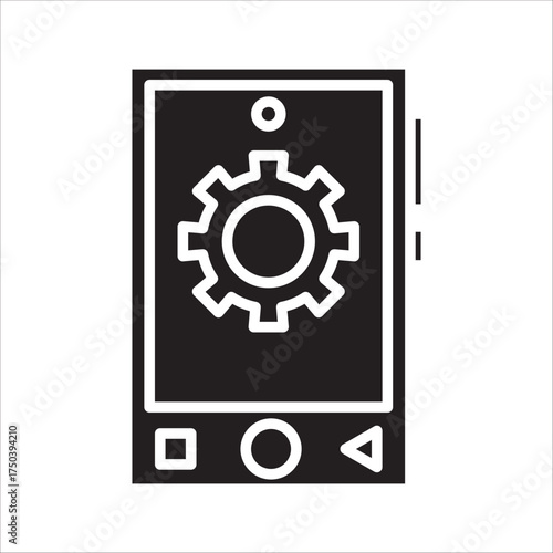 Gear Vector Icon Settings.technology settings for mobile phones, laptops, motorbikes, cars,