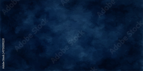 Dark blue grunge texture background with a smoky night sky and wisps of mist