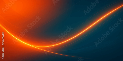 A fiery abstract orange background features a bright wave of light and motion with a subtle blur and glow, ideal for an illustration or design