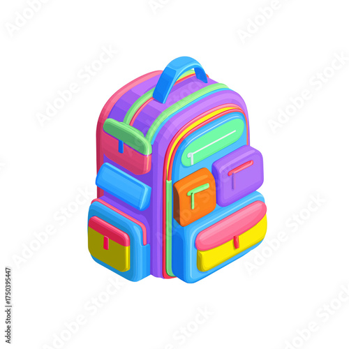 Colorful Backpack for School and Travel Adventures.