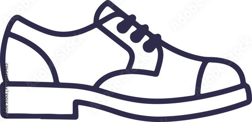 Simple Outline Drawing of an Oxford Shoe dress shoe