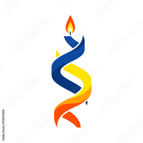 DNA Candle Flame Symbolizing Life and Scientific Discovery.