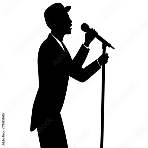 Silhouette of a singer performing