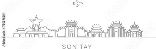 Son Tay Vietnam Skyline Landmark Travel Airplane Icon