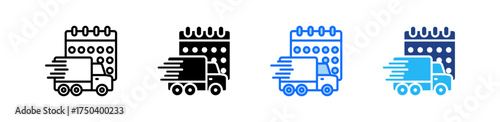 Shipping Schedule Icon Set Multiple Style Collection