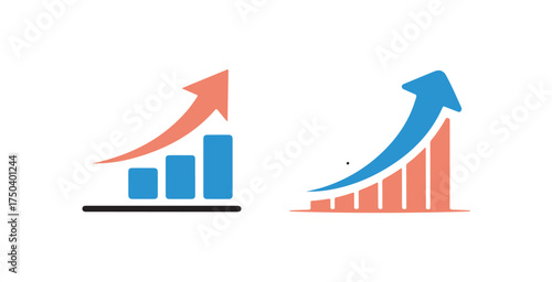 Graphic rise chart icon, Chart graph growth icon,  Progress bar, Growing graph icon graph sign, Chart increase profit, Vector illustration EPS 10.
