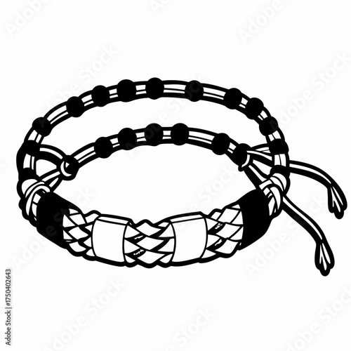 Colorful friendship bracelet with braided and beaded design  