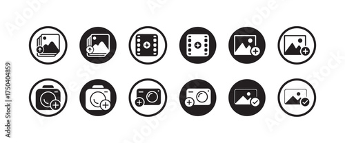 Add Photo Picture icon vector simple design, Gallery icon vector set, photo album icon, image picture symbol, Vector illustration EPS 10.