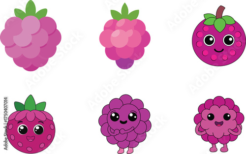 boysenberry fruit cartoon kawai cute vector illustration, berry icon, sweet fruit clipart, fresh food design, tropical fruit art, juicy berry drawing, healthy fruit vector, kawai food artwork,