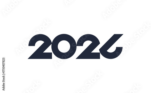 2026 new year logo. Number of year text design. Design elements for greeting card, invitation, calendar, etc. Vector illustration.