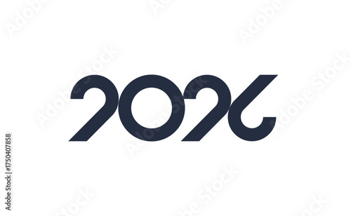 2026 new year logo. Number of year text design. Design elements for greeting card, invitation, calendar, etc. Vector illustration.
