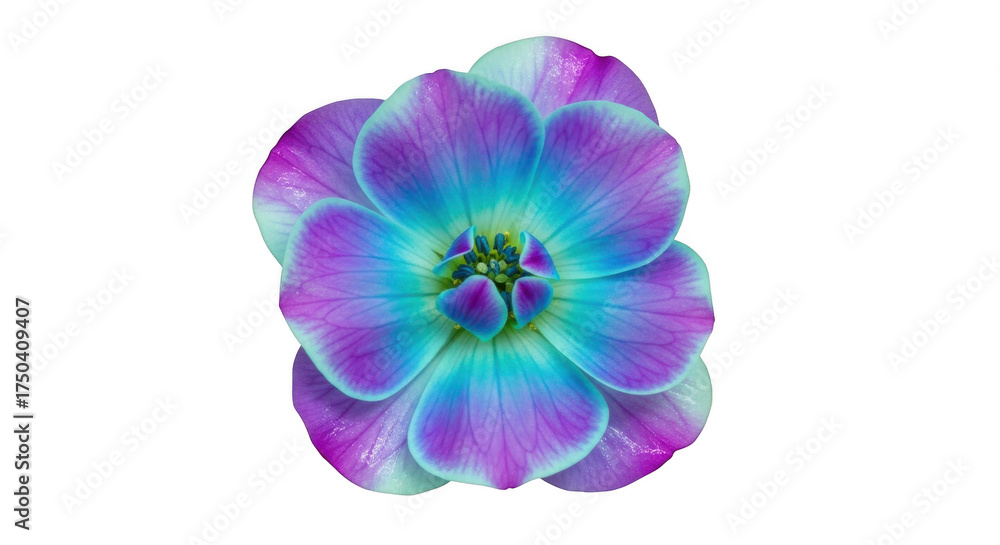 Obraz premium Vibrant purple and blue flower isolated on transparent background