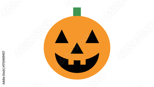 Halloween pumpkin illustration simple flat vector design isolated on white background for seasonal decoration and holiday projects
