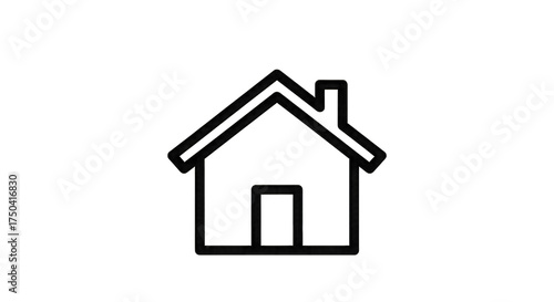 Free Download Simple outline of a house icon on black background isolated on a transparent background - GFXLoad