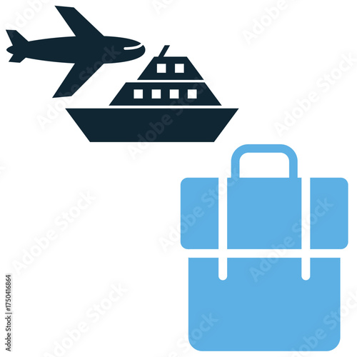 Traveling backpack icon vector. Ideal for adventure, hiking, and budget travel themes. This graphic symbolizes personal gear, exploration, and solo journeys.