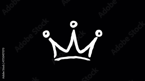Hand drawn crown animation video