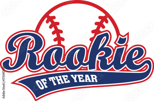Rookie of the Year Baseball Typography Vector Design
