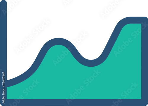 Colorful chart graph icon symbolizing data analysis for business analytics and statistical info
