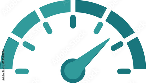Dashboard Icon Speedometer Gauge Progress Indicator Performance Teal Vector