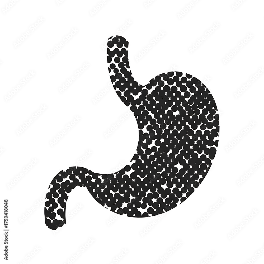 Fototapeta premium Stylized Stomach Illustration - A Visual Representation of Digestive Health.