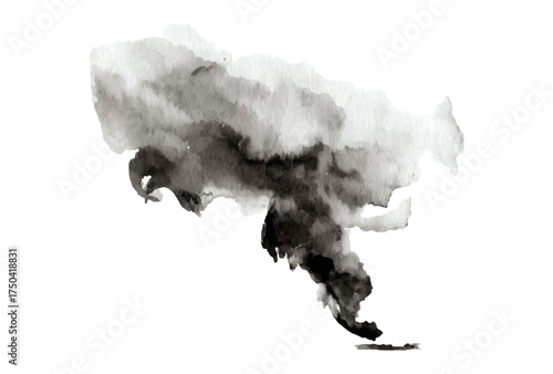 Black and Gray Watercolor Smoke Texture Background