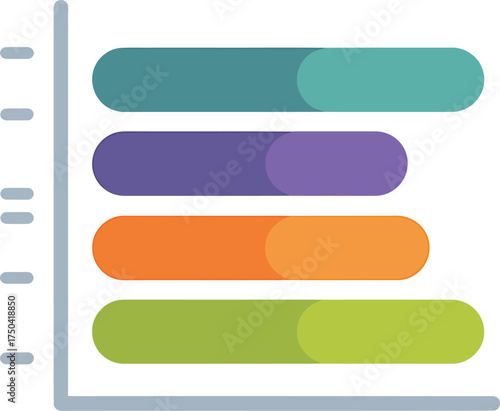 Horizontal Bar Chart Vector Presentation Graph Data Illustration Design