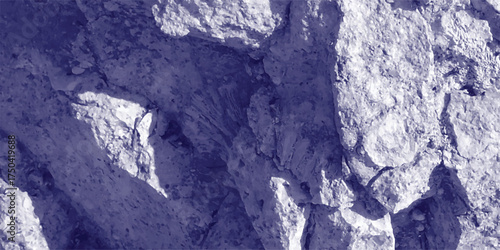 Close-up textured abstract background in deep indigo and white depicting rough rock formations with dramatic shadows and highlights, perfect for graphic design and digital art projects