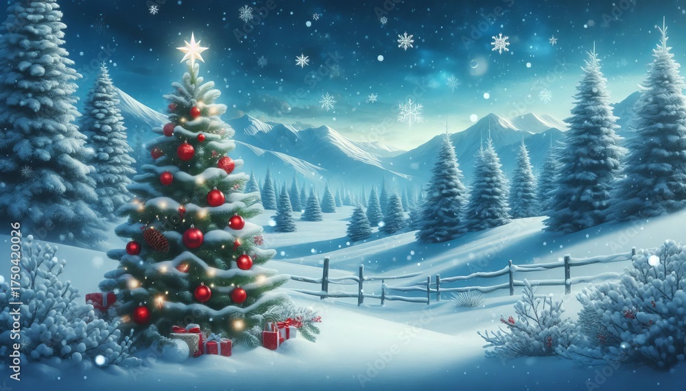 Obraz premium Merry Christmas winter background 