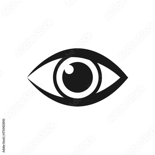 Simple graphic representation of an eye on transparent background silhouette