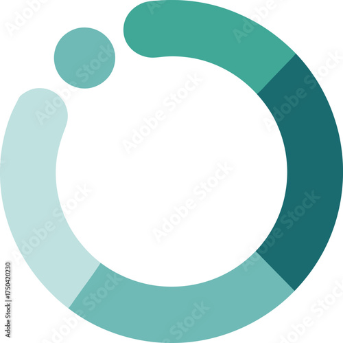 Progress Circle Icon Graphic Symbol Sign Loading Spinner Vector Teal Chart