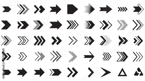 Arrow icon set, arrow cursor collection, different arrow signs, black arrows icons