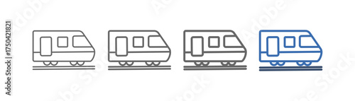 
outline icon set high speed train with fast train and railway design