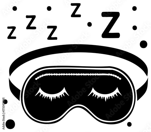 Sleeping Mask and Z's Illustration for Relaxation and Rest