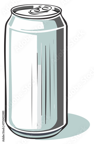 Stylized illustration of a beverage can with a pull-tab and subtle drop shadow