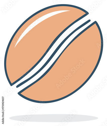 Simple coffee bean vector illustration Flat design graphic icon for cafe beverage or coffeehouse logo