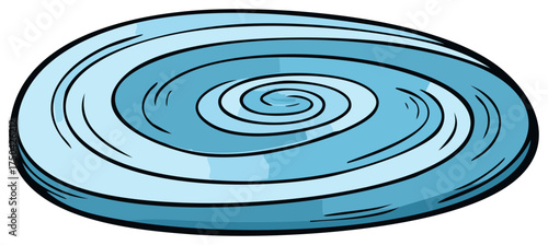 Abstract Blue Swirling Vortex Pattern Illustration