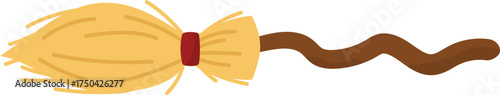 Witches stick broom illustration
