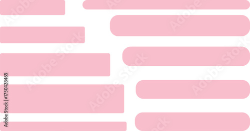 角の丸いピンク色の長方形が複数配置されている抽象的なデザイン。