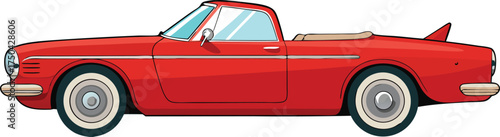 Classic red convertible sports car illustration