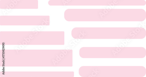 角の丸いピンク色の長方形が複数配置されている抽象的なデザイン。