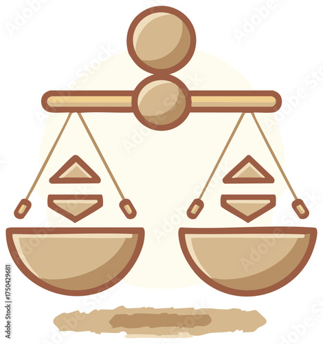 Scales of Justice Illustration for Law and Balance Conceptual Imagery