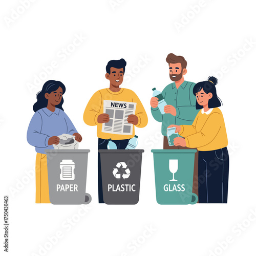 Recycling and Waste Management Vector Scene
