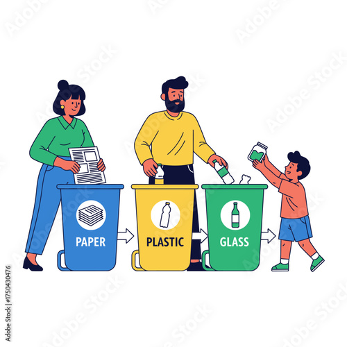 Recycling and Waste Management Vector Scene